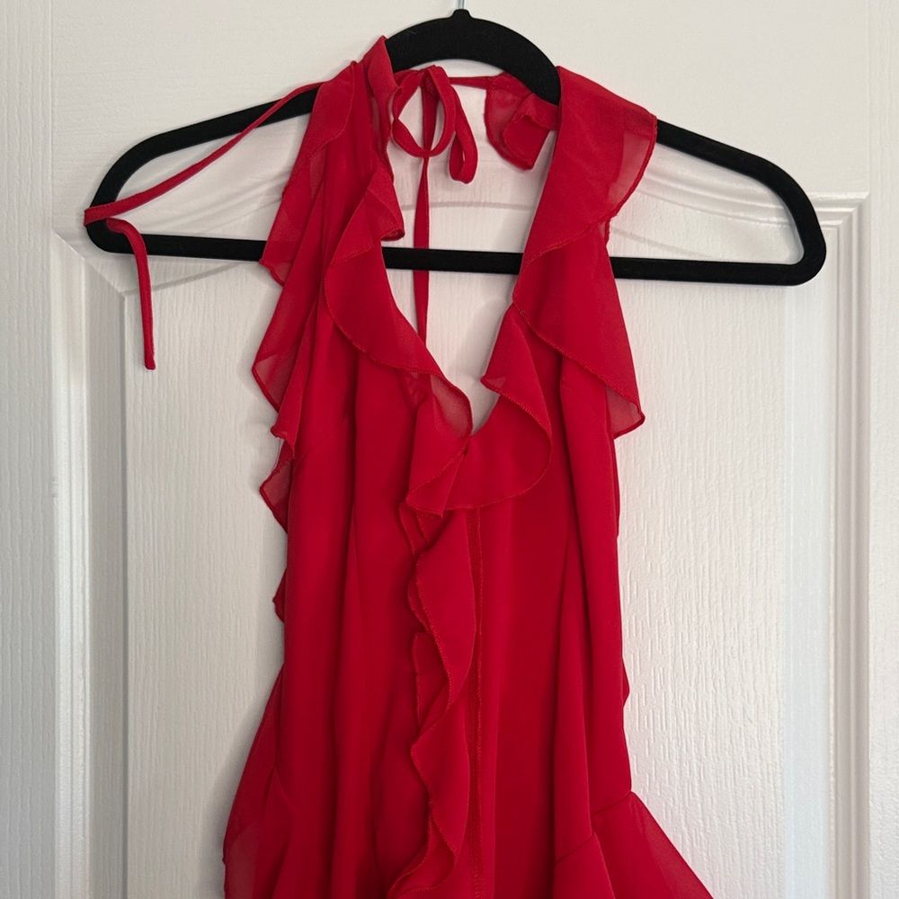 Pretty Little Thing Red Ruffle Dress - Picture 3 of 9